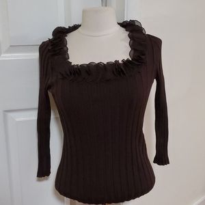 🤎Brown boxy neck sweater